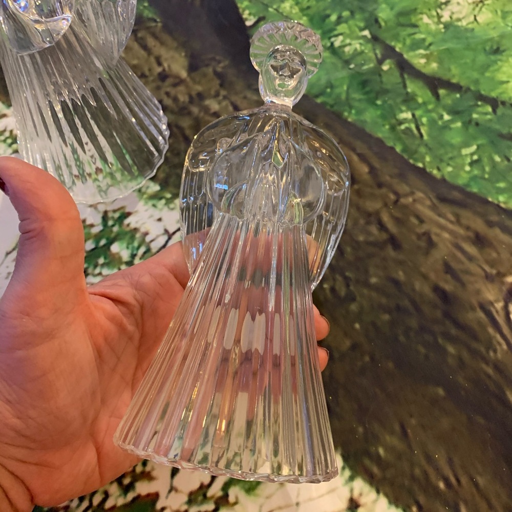 2 American Angel Candle Holder 24% Lead Crystal